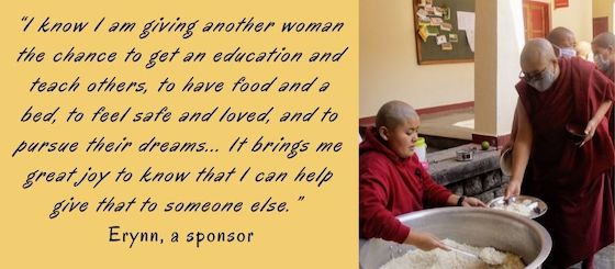 quote from a Tibetan Nuns Project donor, testimonial for a charity