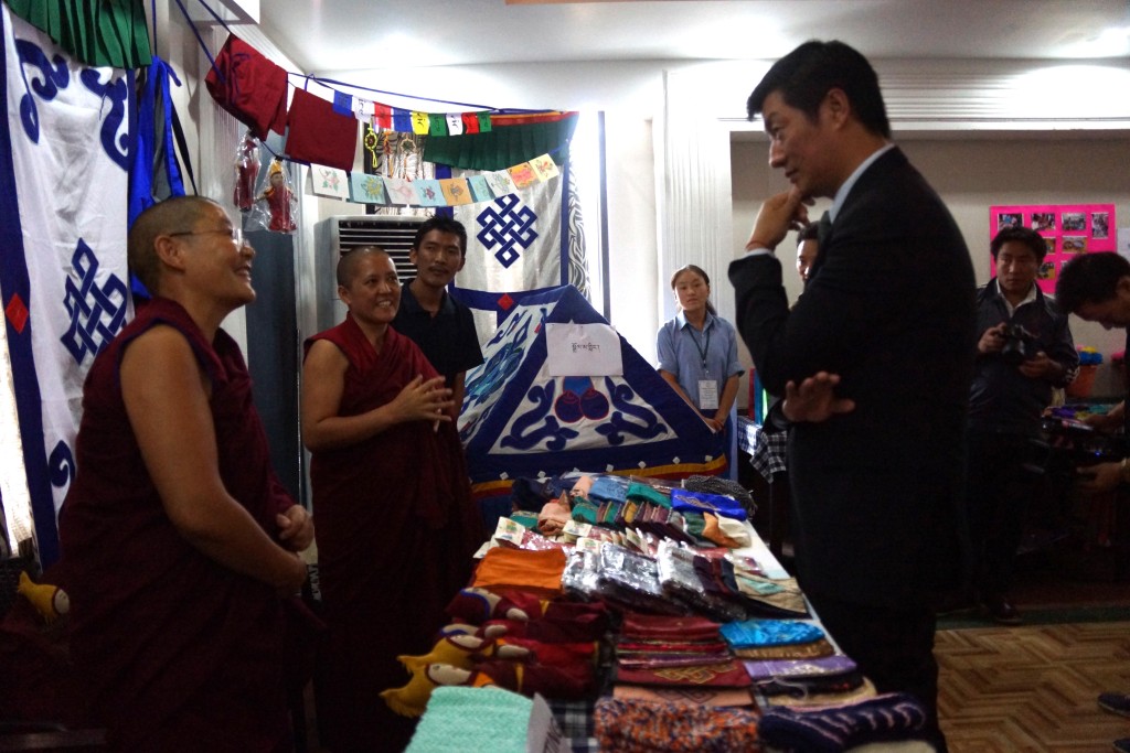 Tibetan Nuns Project table at arts and crafts exhibition India 2014