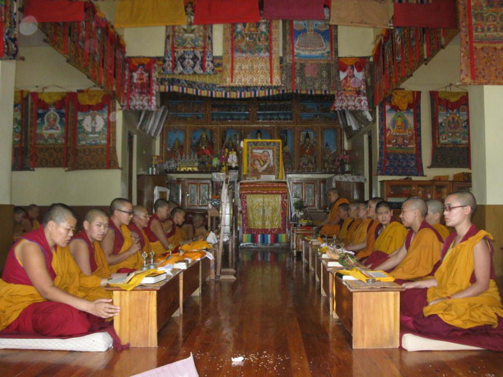 Tibetan Buddhist nuns praying Sagadawa 2014