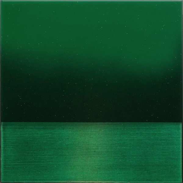 Prayer Flag Green by Miya Ando for the Tibetan Nuns Project.