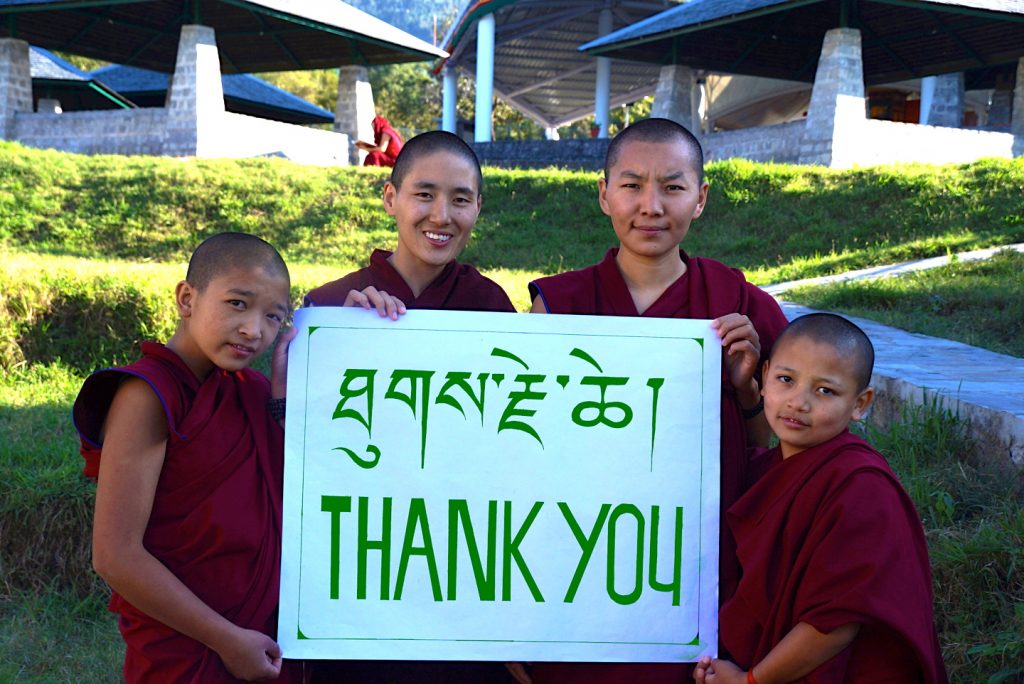 Tibetan nuns, thank you message, Tibetan Nuns Project, Dolma Ling nuns