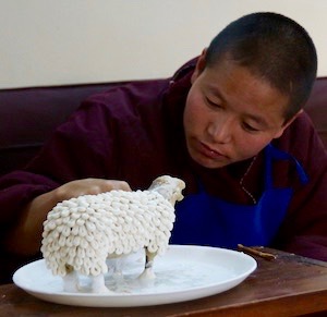 Tibetan nun, Tibetan art, butter sculpture, Buddhist nun, Dolma Ling, Tibetan Nuns Project