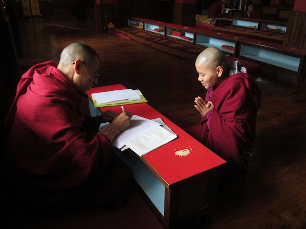 Tibetan Buddhist nun and her teacher
