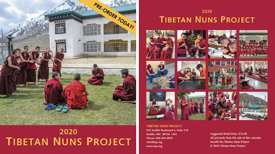 front and back covers of the 2020 Tibetan Nuns Project charity calendar