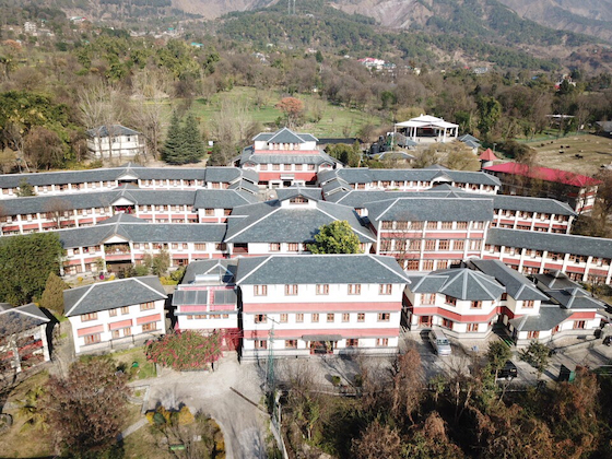 Aerial view of Dolma Ling Nunnery and Institute