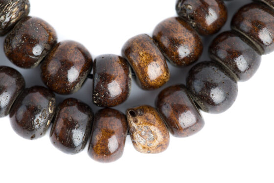 Bone Brown Bone Brown mala made from yak bone for prayer and meditation, Tibetan prayer beads