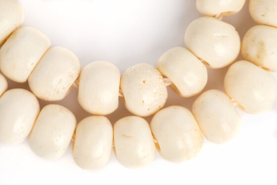 Bone White Mala Beads Bone White Mala made from yak bone beads for prayer, meditation, and chanting, blessed by Tibetan nuns