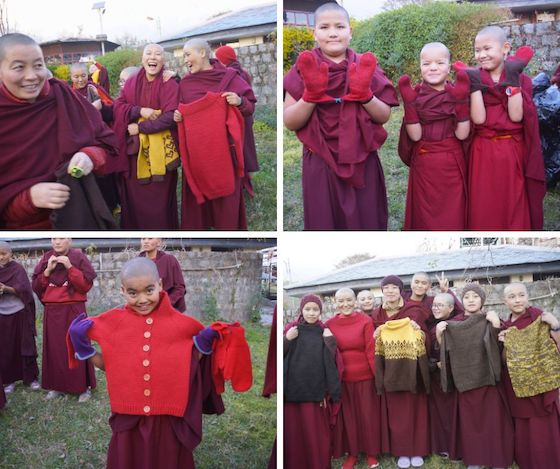 Wool-Aid, knitted sweaters for Tibetan Buddhist nuns