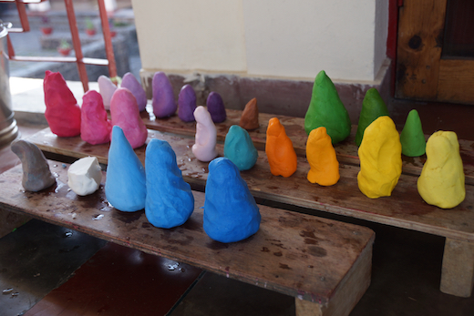Tibetan butter sculptures, making butter sculptures, 