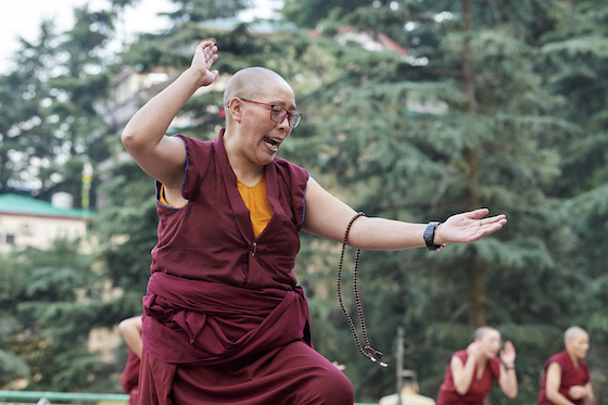Tibetan Buddhist nun, monastic debate, Tibetan debate gestures