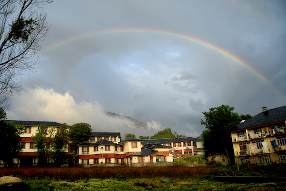 Dolma Ling Nunnery and Institute with rainbow by Dolma Ling Media Nuns