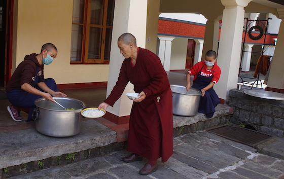 lunch at a Tibetan Buddhist nunnery, Dolma Ling