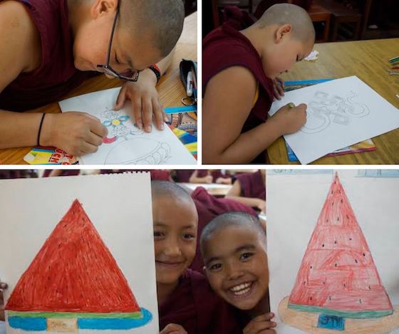 Drawing classes at Dolma Ling
