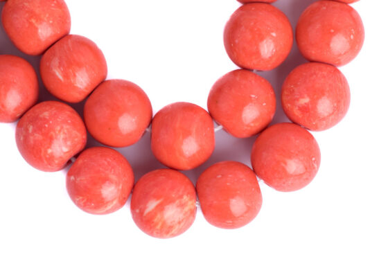 Eco Friendly Coral Light Mala Beads Eco Friendly Coral Light mala for prayer, meditation, and chanting, blessed by Tibetan nuns