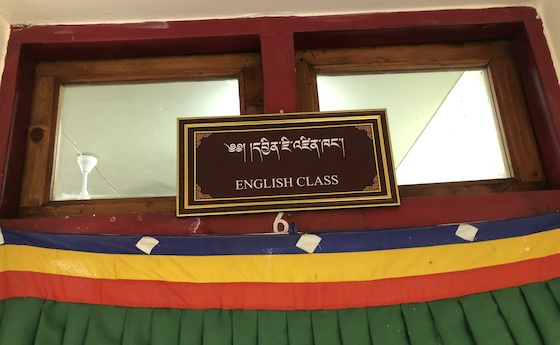 English class at Dolma Ling Nunnery