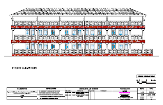 Front Elevation Housing for Elder nuns at Dolma Ling