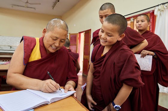 Geshema Tenzin Kunsel teaching at Dolma Ling Nunnery 2022