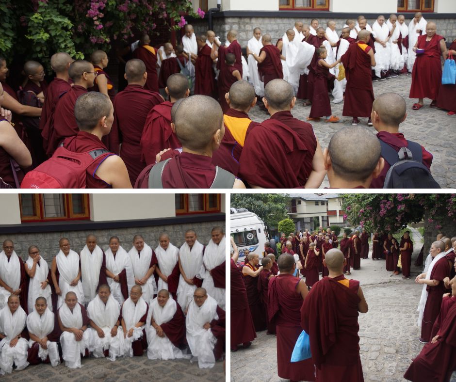 Tibetan Buddhist nuns at Dolma Ling depart for south India to take their Geshema exams.