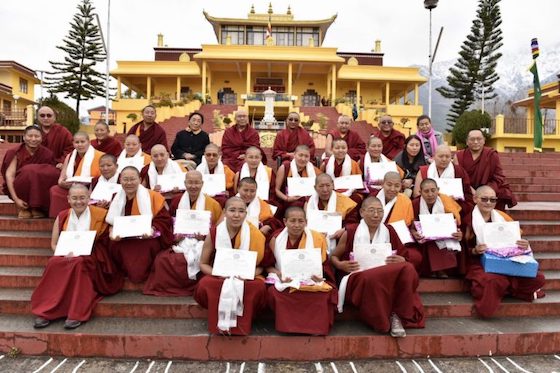 Geshema receive Tantric studies certificates Feb 1 2019