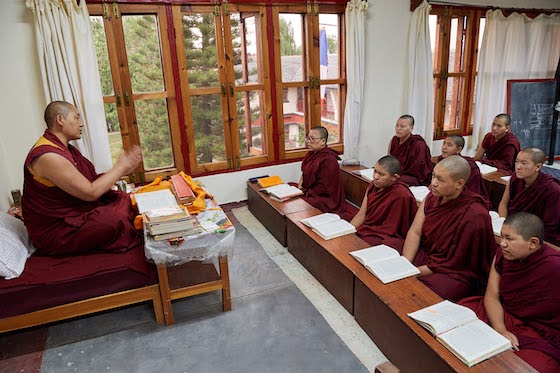 education and empowering Tibetan Buddhist nuns, educating women, classroom Dolma Ling Nunnery