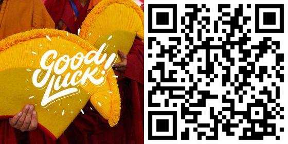 QR code to send message of support and good luck to nuns taking Geshema exams