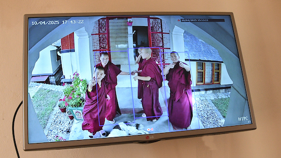 Image on one of the CCTV cameras installed at Dolma Ling Nunnery