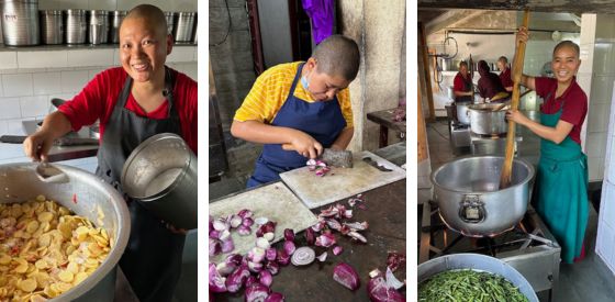 Inside the kitchen at Dolma Ling Nunnery by Robin Groth