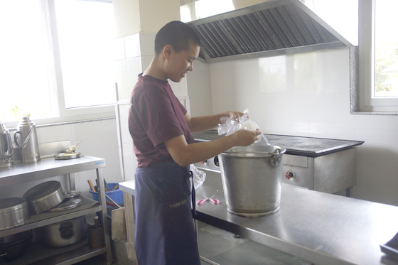 Inside the renovated kitchen at Dolma Ling April 2025