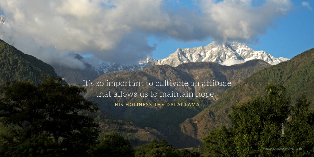 It’s so important to cultivate an attitude that allows us to maintain hope. Dalai Lama inspirational quote