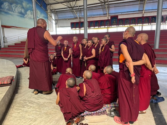 inter-nunnery debate in Bodh Gaya 2025 with Tibetan Buddhist nuns