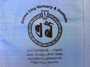 Light Blue Nun Bag eco-friendly, sturdy cotton tote bag, handmade by Tibetan Buddhist nuns