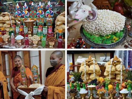 Losar offering tables, Losar altar, Losar at Dolma Ling, Losar 2024, Tibetan New Year