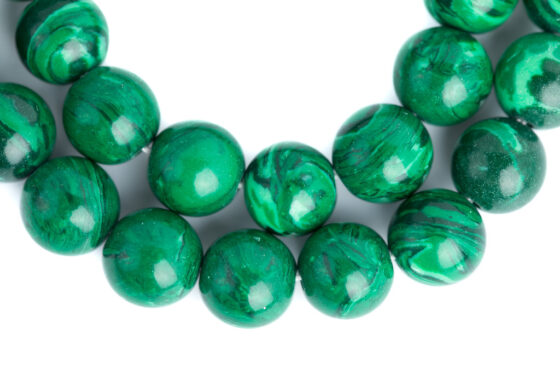 Malachite Mala Beads Malachite mala for prayer, meditation, and chanting, blessed by Tibetan nuns