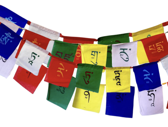 Tibetan prayer flags with mantras
