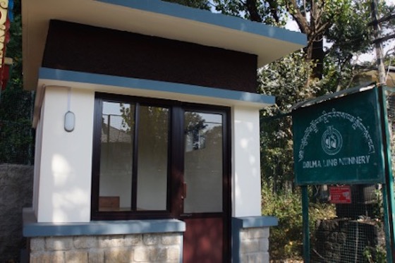 New watchman hut at entrance of Dolma Ling Nunnery