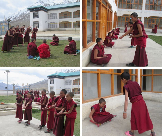 Nuns at Sherab Choeling practice Tibetan debate
