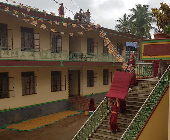 Nuns preparing for the Geshema examinations 2019