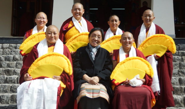 Rinchen Khando Choegyal with Geshemas at Dolma Ling 2017