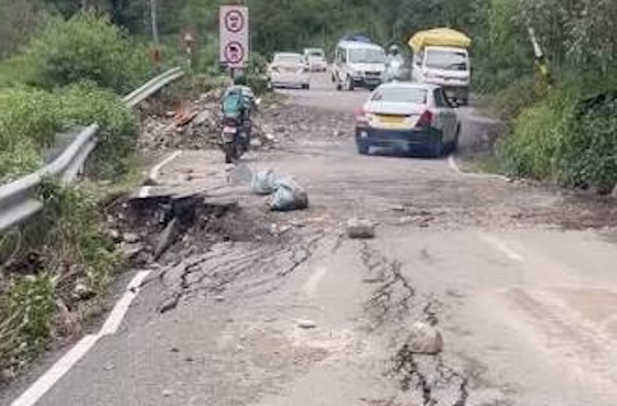 Road in Dharamsala during the monsoon