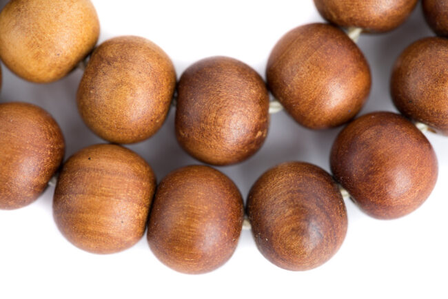 Sandalwood Mala Beads Sandalwood beaded mala for prayer, meditation, and chanting, blessed by Tibetan nuns