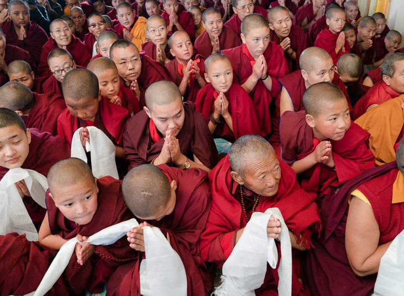 nuns at Long Life Offering to His Holiness the Dalai Lama