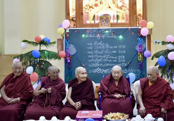 Senior Tibetan Buddhist nuns at Geden Choeling Nunnery Oct 2019