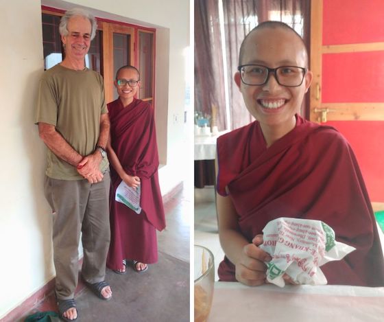 Steve Wilhelm and the Tibetan Buddhist nun he and his partner Ellen sponsor