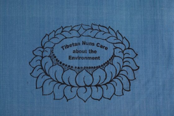 Light Blue Shopping Bag Light Blue Shopping Bag is made of cotton, reusable and eco-friendly with Tibetan Nuns Project screenprint on both sides, handmade by Tibetan nuns.