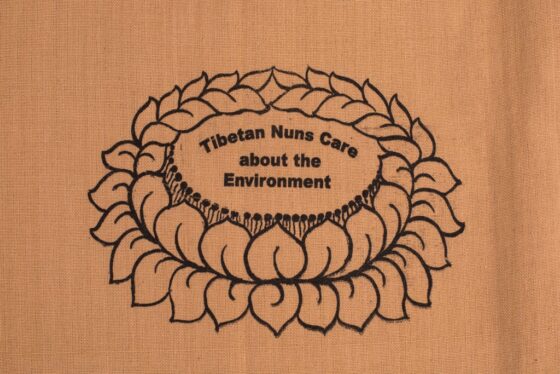 Shopping Bag Tan Shopping Bag Tan is made of cotton, reusable and eco-friendly with Tibetan Nuns Project screenprint on both sides, handmade by Tibetan nuns.