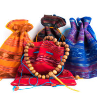 Mala Bag Woven protects your mala and has drawstring closure and patterned on at least one side, made of 100% woven cotton