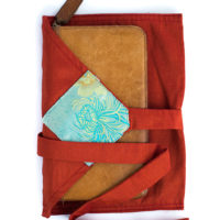 Journal Bag Red silk cover for your book or journal, handmade by Tibetan Buddhist nun