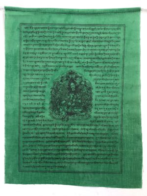 Tara prayer flag, Tibetan prayer flag with image and text of Tara