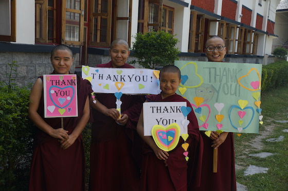 Thank you from Tibetan Buddhist nuns