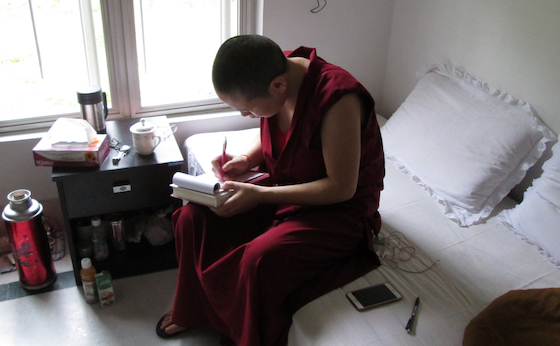 Tibetan Buddhist nun at Sakya College for Nuns 2017 low res